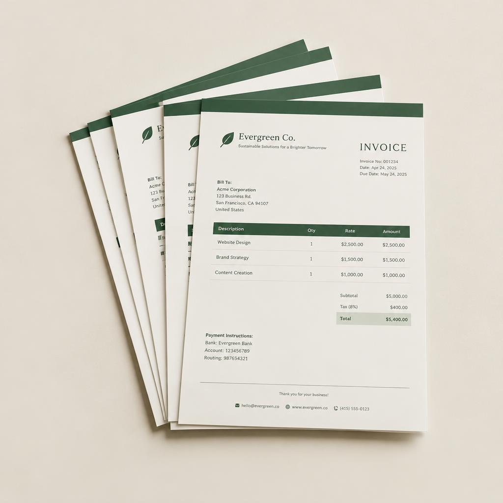Freelance Invoice Template Pack mockup